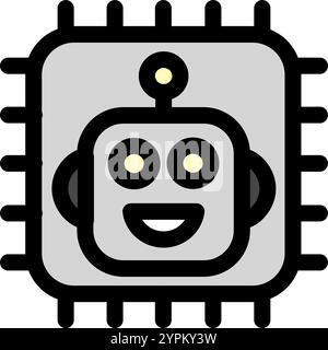 Artificial intelligence processor symbol - artificial intelligence icon. Stock Vector