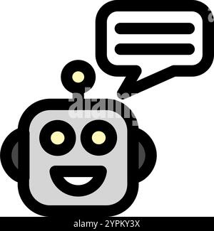 Robot chat symbol - artificial intelligence icon. Stock Vector