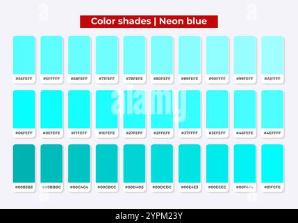 Color palette, Neon color shades, Color harmony Stock Vector