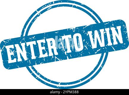 enter to win round stamp isolated on transparent background. enter to win stamp Stock Vector