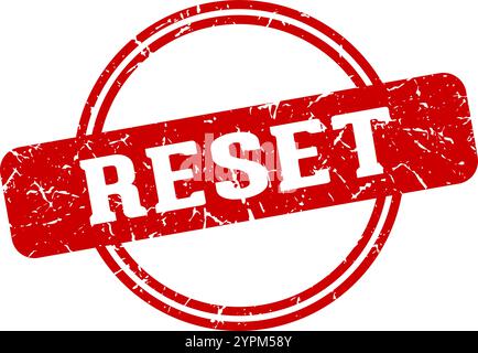 reset round stamp isolated on transparent background. reset stamp Stock Vector
