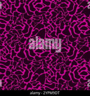 Abstract vector seamless pattern of black spots on pink background Stock Vector