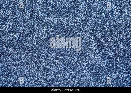 Dark Blue and White Machine Knitted Texture Background - High-Resolution Knit Pattern. Stock Photo