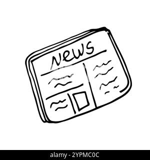 A fresh newspaper hand drawn outline doodle icon. Daily newspaper with hot news concept vector sketch illustration for print, web, mobile and infograp Stock Vector