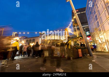 Image of Christmas Market on a December day in Manchester UK Stock Photo