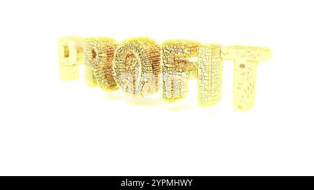 Gold text profit finance luxury bg 3d render Stock Photo