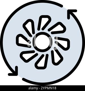 Simple fan or ventilator color icon. Concept for your logo web mobile app UI design. Vector flat illustration. Stock Vector