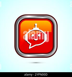 Chatbot icon design illustration, Chat conversation icon, Online support service bot sign Stock Vector