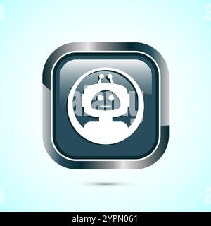 Chatbot icon design illustration, Chat conversation icon, Online support service bot sign Stock Vector