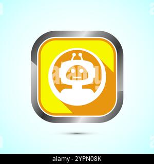 Chatbot icon design illustration, Chat conversation icon, Online support service bot sign Stock Vector