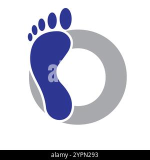 Initial Letter O Foot Logo Design Concept For Step Symbol Vector Sign Stock Vector