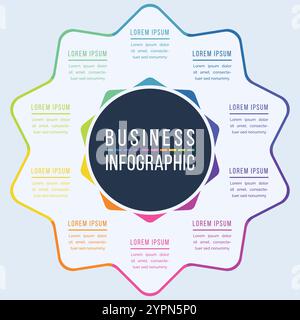 Infographic business design 10 steps, objects, elements or options business information circle infographic template Stock Vector