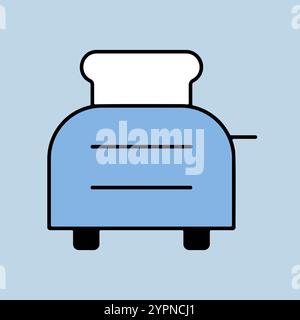 Toaster with toasts vector icon. Kitchen appliance. Graph symbol for cooking web site design, logo, app, UI Stock Vector