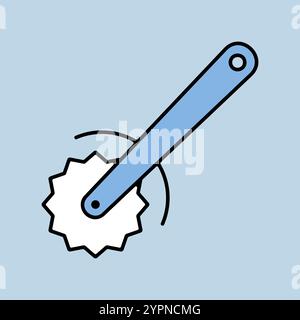 Pizza knife vector icon. Kitchen appliance. Graph symbol for cooking web site design, logo, app, UI Stock Vector