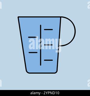 Measuring cup, beaker vector icon. Kitchen appliance. Graph symbol for cooking web site design, logo, app, UI Stock Vector