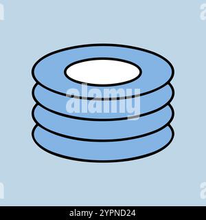 Plates, dishes vector icon. Kitchen appliance. Graph symbol for cooking web site design, logo, app, UI Stock Vector