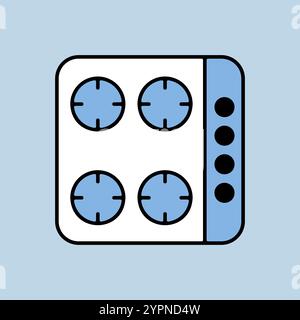 Cook top cooking panel, surface. Induction stove hob. Graph symbol for cooking web site design, logo, app, UI Stock Vector