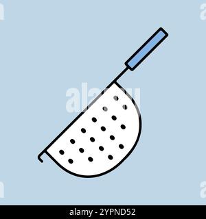Colander vector icon. Kitchen appliance. Graph symbol for cooking web site design, logo, app, UI Stock Vector
