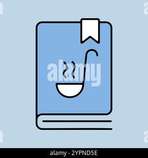 Cookbook or cookery book vector icon. Recipe book. Kitchen appliance. Graph symbol for cooking web site design, logo, app, UI Stock Vector