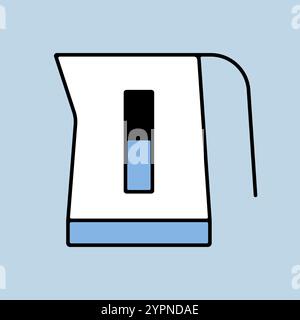 Electric kettle vector icon. Kitchen appliance. Graph symbol for cooking web site design, logo, app, UI Stock Vector
