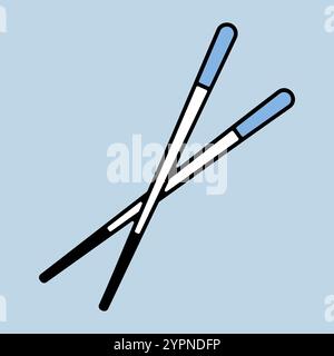Chinese chopsticks, chop sticks vector icon. Kitchen appliance. Graph symbol for cooking web site design, logo, app, UI Stock Vector
