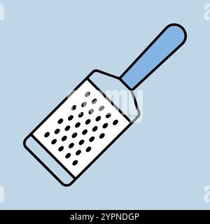 Metal kitchen hand grater for cheese vector icon. Kitchen appliance. Graph symbol for cooking web site design, logo, app, UI Stock Vector