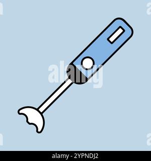 Hand blender vector icon. Electric kitchen appliance. Graph symbol for cooking web site design, logo, app, UI Stock Vector