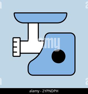 Electric meat grinder vector icon. Electric kitchen appliance. Graph symbol for cooking web site design, logo, app, UI Stock Vector