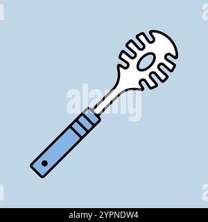 Kitchenware spaghetti spoon vector icon. Kitchen appliances. Graph symbol for cooking web site design, logo, app, UI Stock Vector