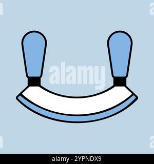 Double bladed herb-cutter or Mezzaluna vector icon. Kitchen appliances. Graph symbol for cooking web site design, logo, app, UI Stock Vector