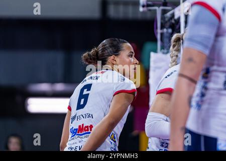 Avery Skinner (Reale Mutua Fenera Chieri '76) during Savino Del Bene Scandicci vs Reale Mutua Fenera Chieri '76, Volleyball Italian Serie A1 Women match in Florence, Italy, December 01 2024 Stock Photo