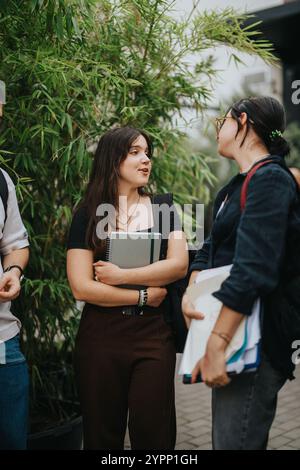 High school students studying together in a cozy coffee shop Stock Photo