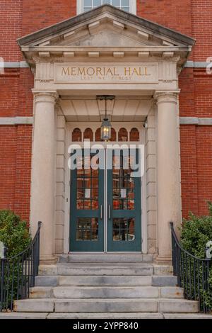 Andover, MA, US-November 27, 2024:  Andover's historic Memorial Hall Library on Main Street in downtown area. Stock Photo