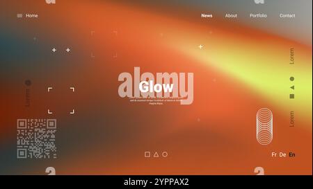 Holographic soft mesh background . Trendy dark wallpaper with blurred shapes for poster, website, advertising, etc. Vector illustration. Stock Vector