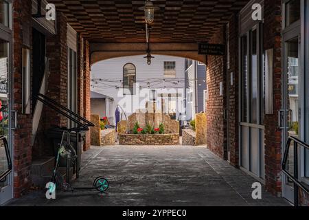 Andover, MA, US-November 27, 2024:  Andover's historic Village Square building on Main Street. Stock Photo