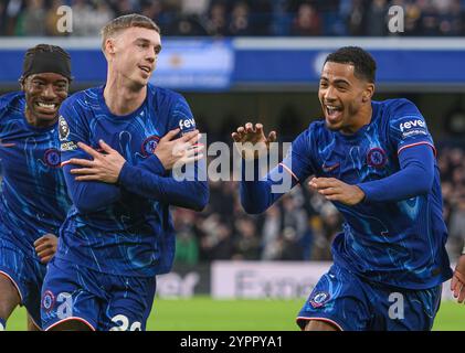 Chelsea  v Aston Villa - Premier League - Stamford Bridge  Cole Palmer celebrates scoring Chelsea's 3rd goal with Levi Colwill. Picture : Mark Pain / Alamy Live News Stock Photo