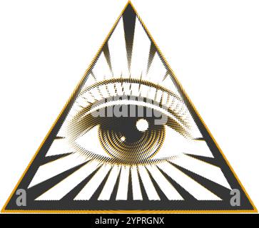 Halftone all seeing eye Stock Vector