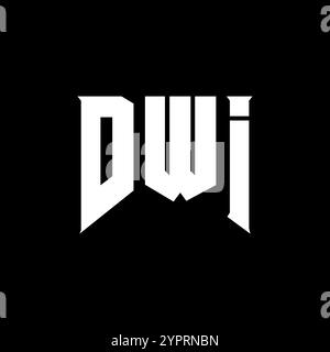 DWI letter logo design for technology company. DWI logo design black ...