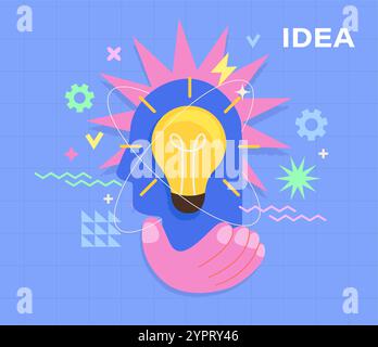 Bright concept of idea. Stock Vector