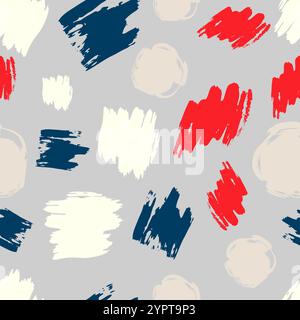 Seamless pattern with colorful hand drawn scribble smear. Abstract grunge texture. Vector illustration Stock Vector