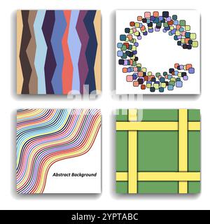 Set of four beautiful abstract backgrounds. Vector illustration. Stock Vector
