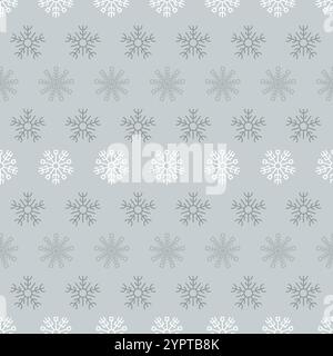 Seamless background with snowflakes. Christmas and New Year decoration elements. Vector illustration. Stock Vector