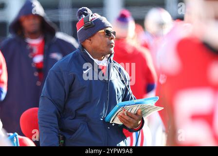 Foxborough, MA, USA. 1st Dec, 2024. MA, USA; New England Patriots assistant Troy Brown during the NFL game between Indianapolis Colts and New England Patriots in Foxborough, MA. Anthony Nesmith/CSM/Alamy Live News Stock Photo