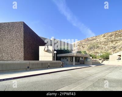 The exterior of the Palm Springs Art Museum on Museum Drive. Palm Springs, California. November 10th, 2020 Stock Photo