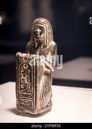 Statue of the royal scribe Meryptah, steatite, 19th dynasty reigning Rameses II, Egypt, collection of the British Museum, Africa Stock Photo
