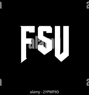 FSU letter logo design for technology company. FSU logo design black ...