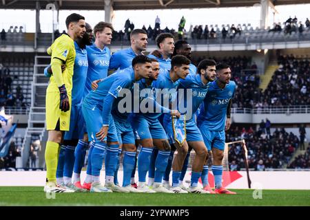 Turin, Italy. 1 December 2024. Players of SSC Napoli pose for a team photo prior to the Serie A football match between Torino FC and SSC Napoli. Credit: Nicolò Campo/Alamy Live News Stock Photo