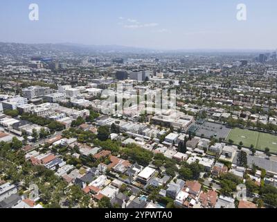 Aerial view of Beverly Hills, city in California's Los Angeles County. Home to many Hollywood stars Stock Photo