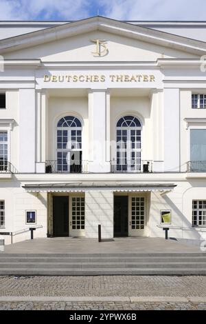 Berlin, Germany, August 19, 2021, entrance area of the Deutsches Theater, one of Germany's most prestigious theaters, Europe Stock Photo