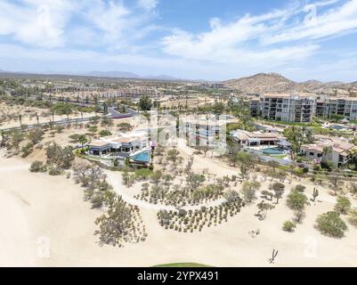 Aerial view of big resorts with pool in Cabo San Jose, Baja California Sur, Mexico, Central America Stock Photo